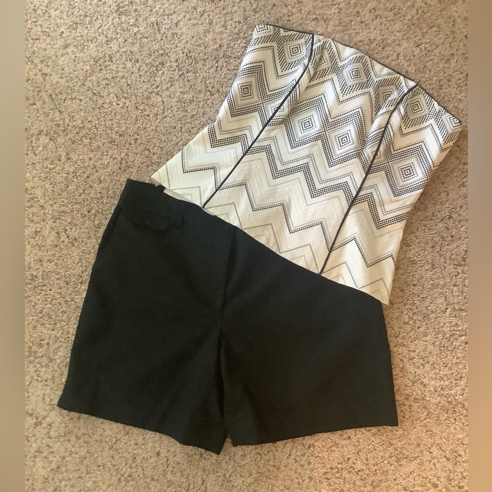 WHBM Geometric Bustier Top Size 8 Detachable Straps - Picture 11 of 11